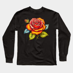 Rose Flash Tattoo Long Sleeve T-Shirt